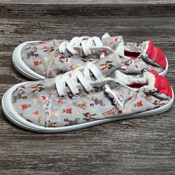 Tommy Bahama Women's Multicolor Holiday Puppy Canvas Slip On Sneaker Size 8 - Picture 3 of 7